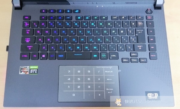 ASUS ROG Strix G15 （G513QR）キーボード